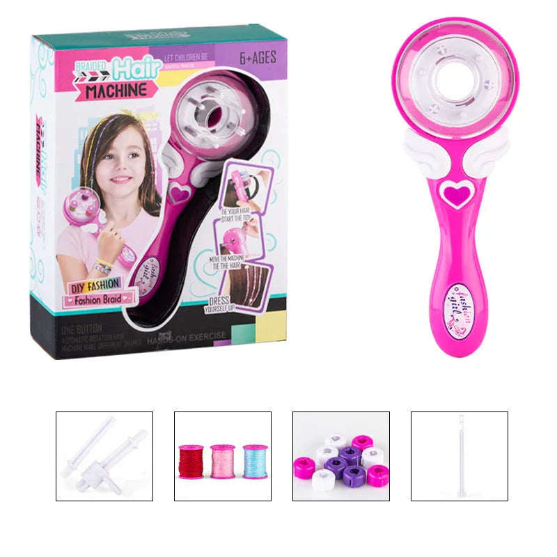 Electric hair braiding tool for girls with sleek, compact design and automatic braiding mechanism