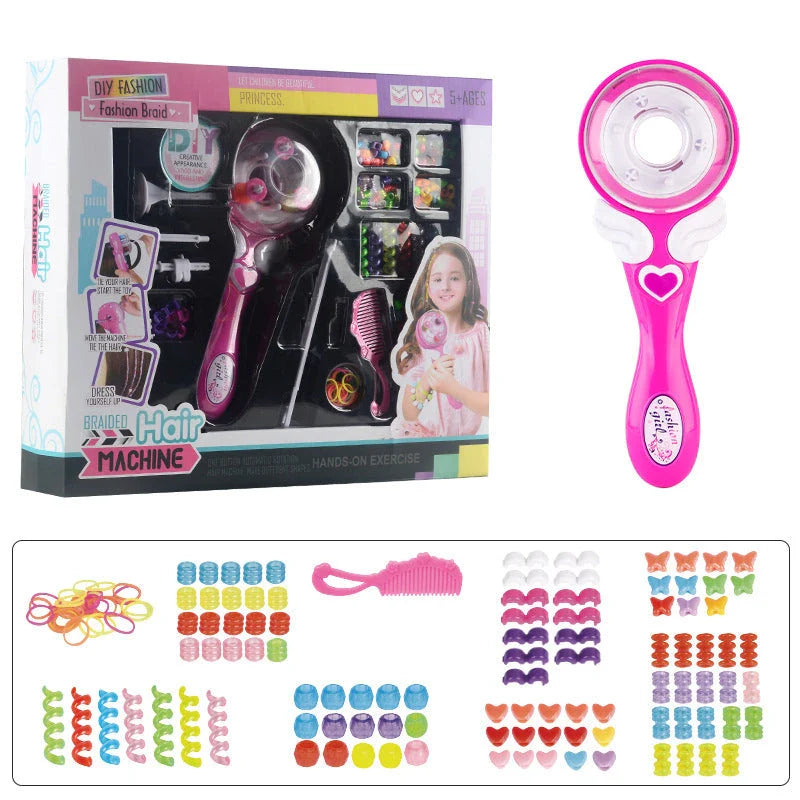 Electric hair braiding tool for girls with sleek, compact design and automatic braiding mechanism