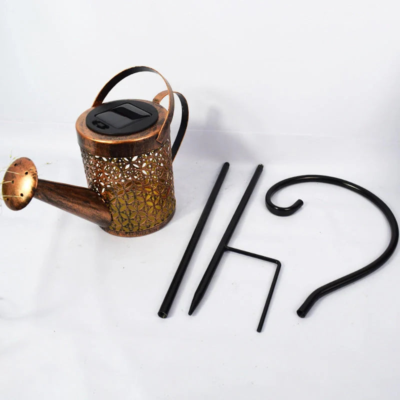 Solar-Powered Enchanted Watering Can Garden Lamp with 36 LED lights for outdoor decoration