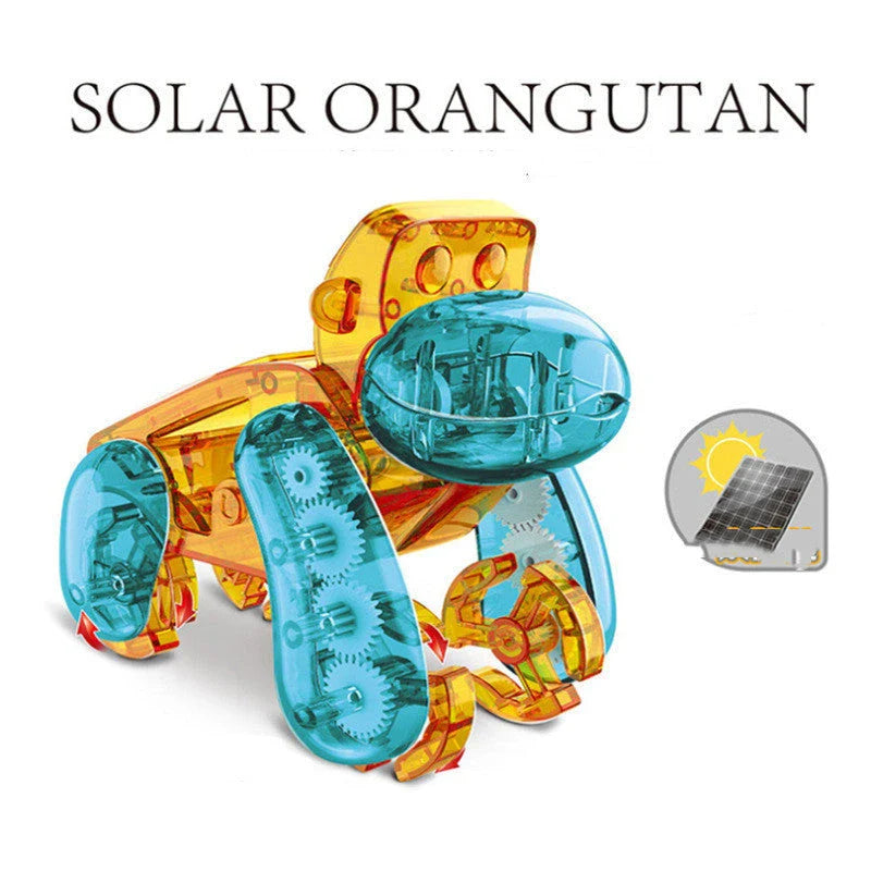 Premium solar-powered STEM toy kit with 33 pieces for DIY assembly, including gears, connectors, and movable parts