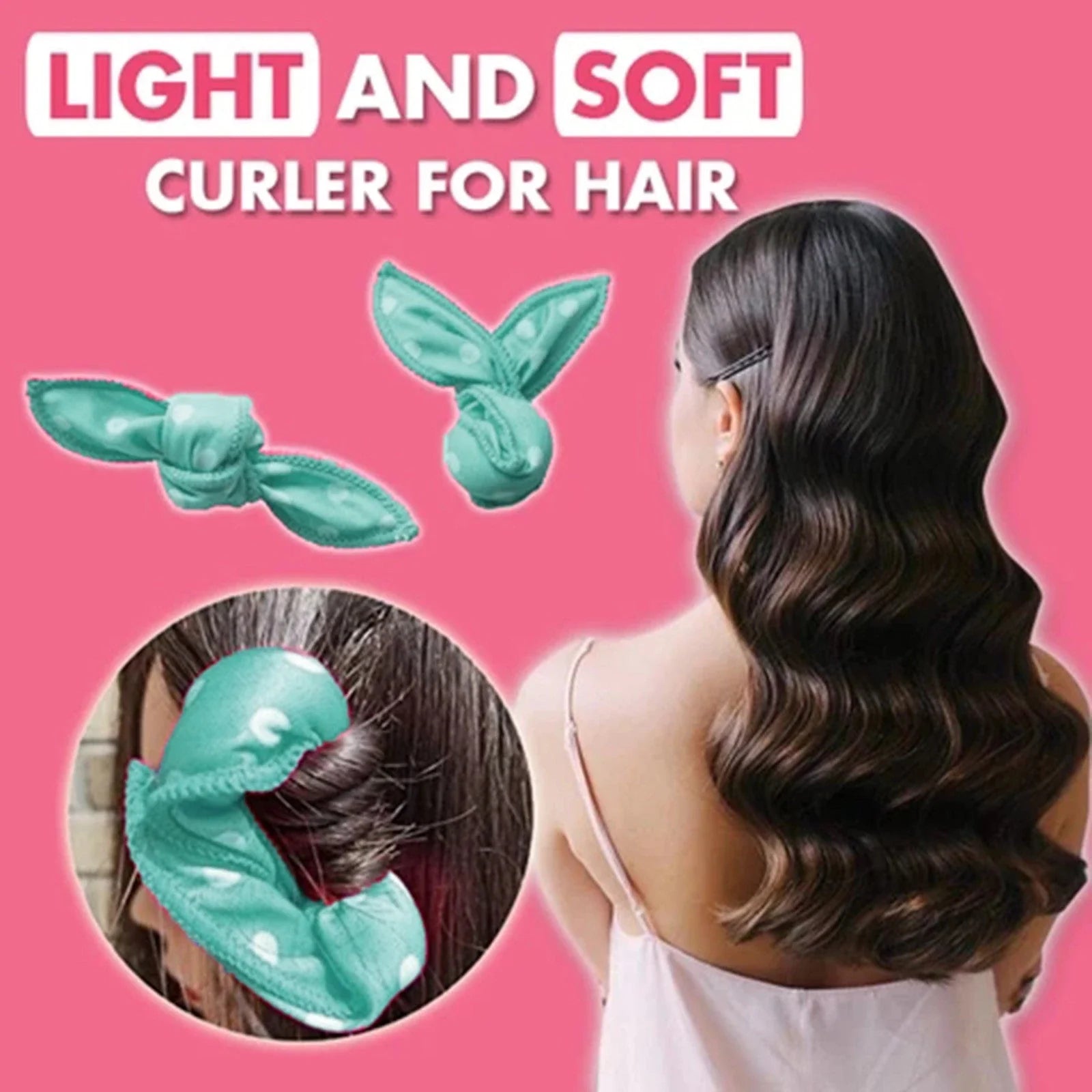 Soft, cushioned hair curler in various colours for creating effortless waves and curls while you sleep