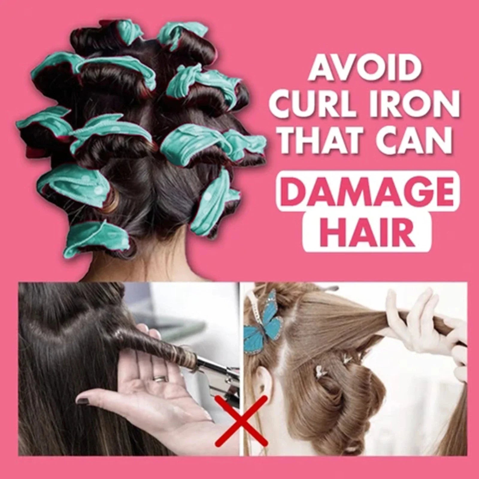 Soft, cushioned hair curler in various colours for creating effortless waves and curls while you sleep