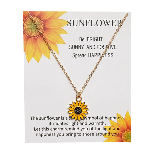 Elegant alloy sunflower pendant necklace with adjustable chain for versatile styling