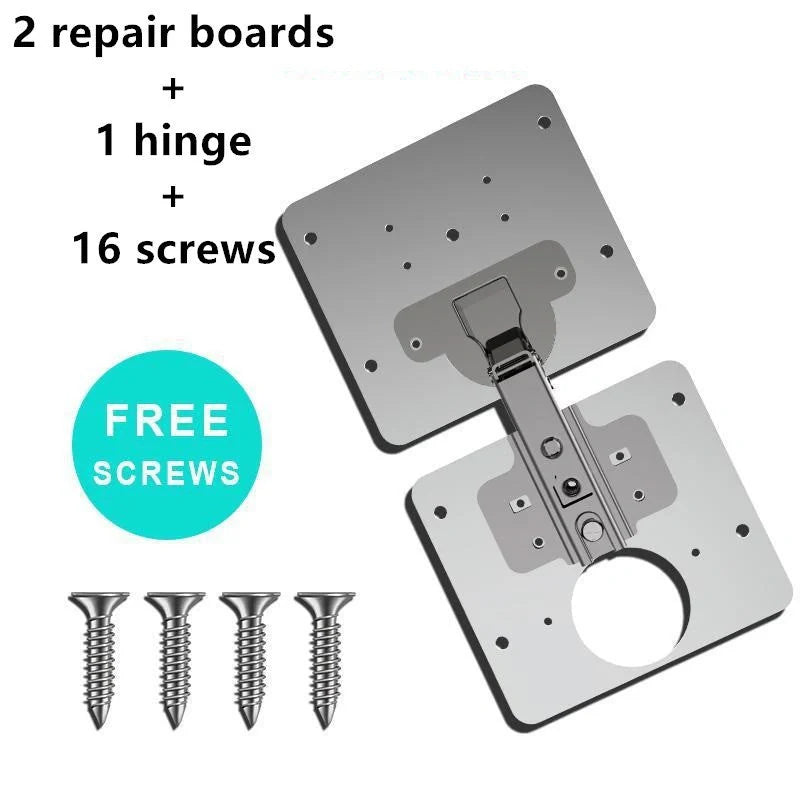Stainless steel hinge repair installation device for furniture restoration