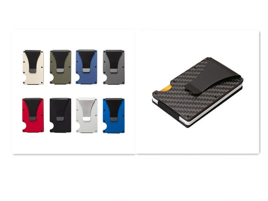 Sleek aluminium alloy card wallet with a minimalist, modern design and secure storage for up to 12 cards
