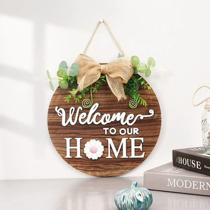 Versatile wooden door hanger with interchangeable seasonal decor including flowers, hearts, pumpkins, and more