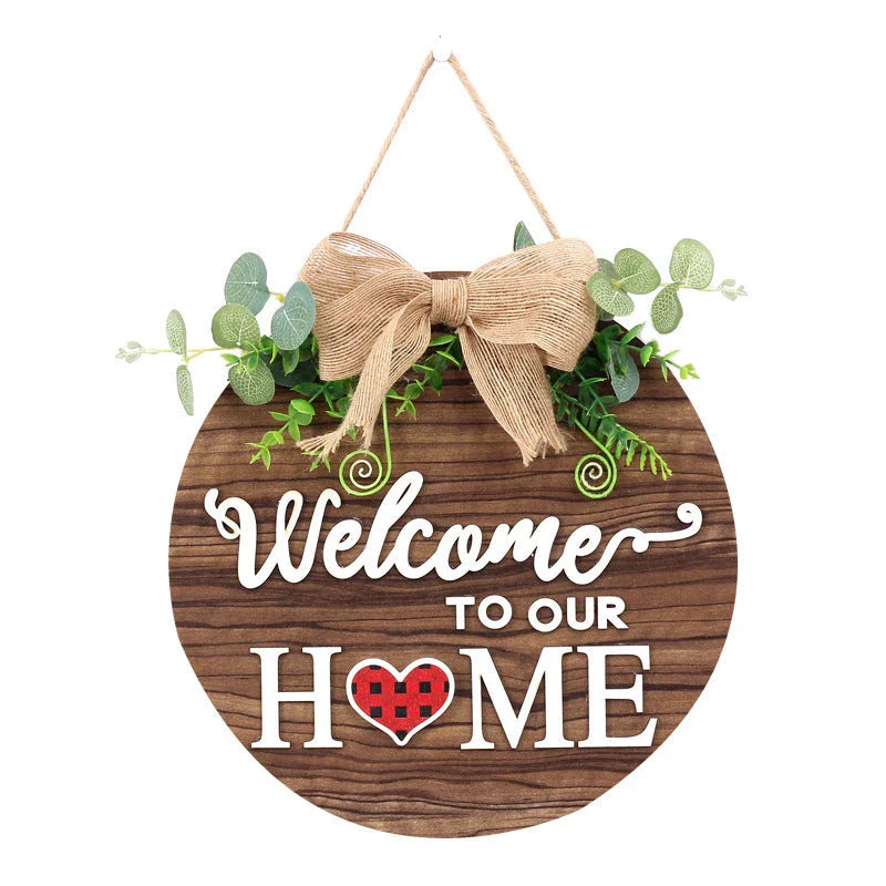Versatile wooden door hanger with interchangeable seasonal decor including flowers, hearts, pumpkins, and more