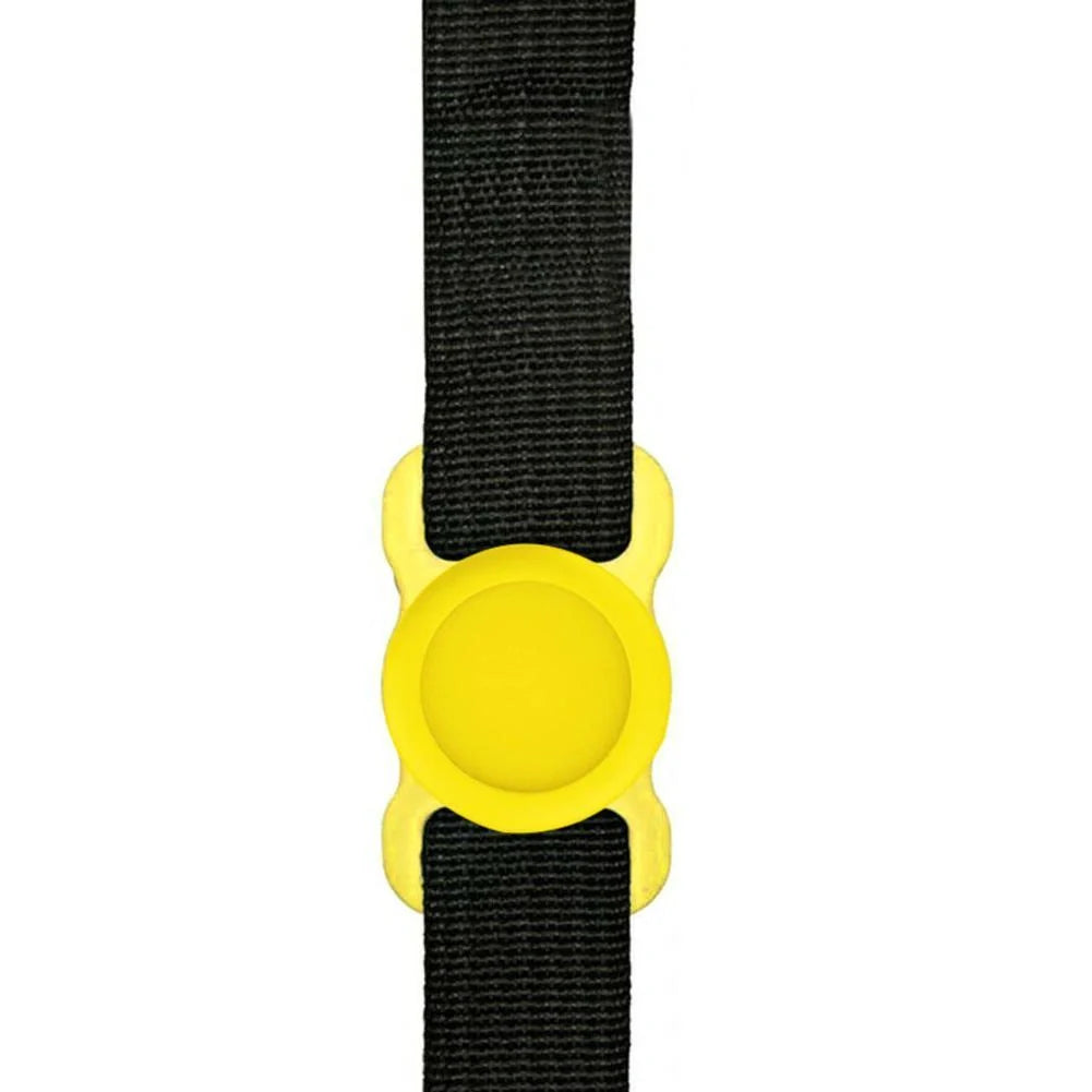 Transparent silicone locator for pet owners to prevent losing their dogs during outdoor activities.