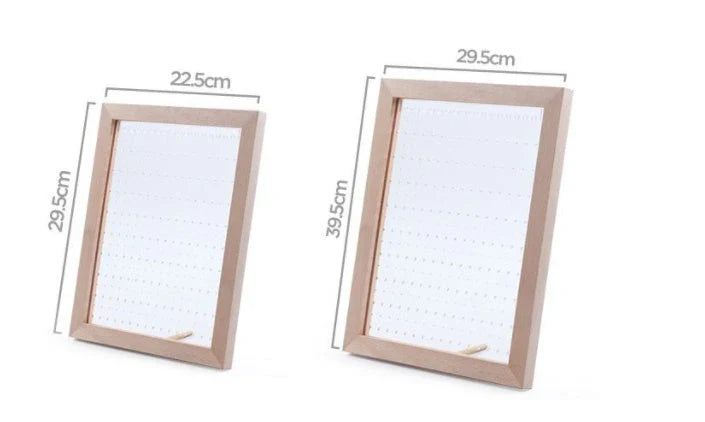 Stylish wooden jewelry organizer with earring, necklace, and accessory display for home decor