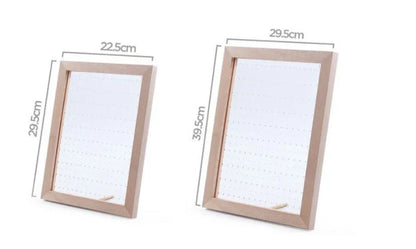 Stylish wooden jewelry organizer with earring, necklace, and accessory display for home decor