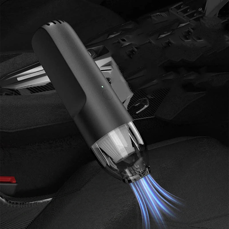 Compact hand-held vacuum cleaner with 5000 Pa suction for home and car use