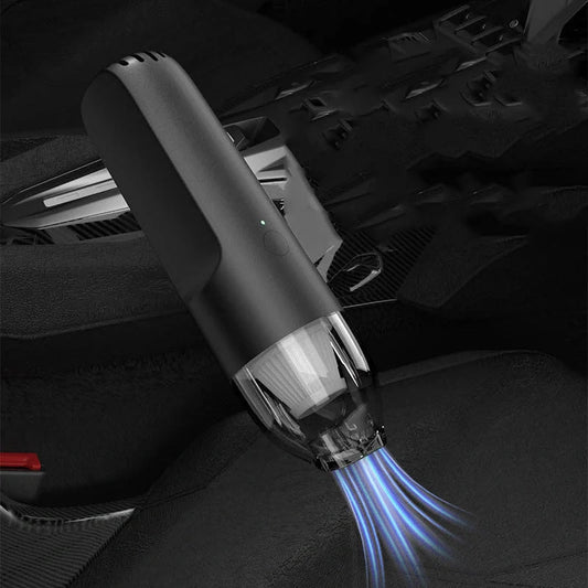 Compact hand-held vacuum cleaner with 5000 Pa suction for home and car use