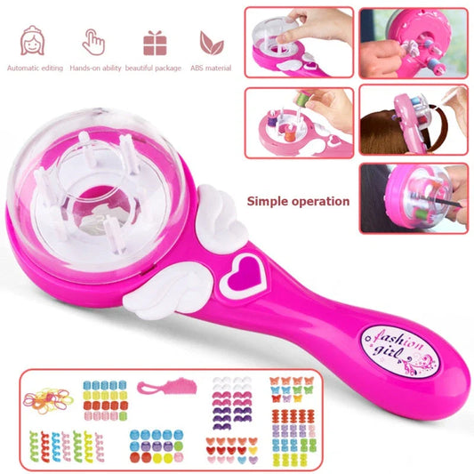 Electric hair braiding tool for girls with sleek, compact design and automatic braiding mechanism