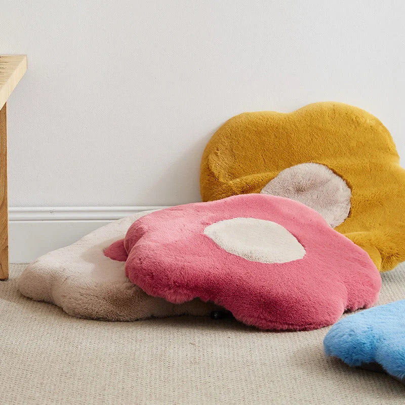 Daisy Slow Rebound Imitation Rabbit Hair Cushion in various colours