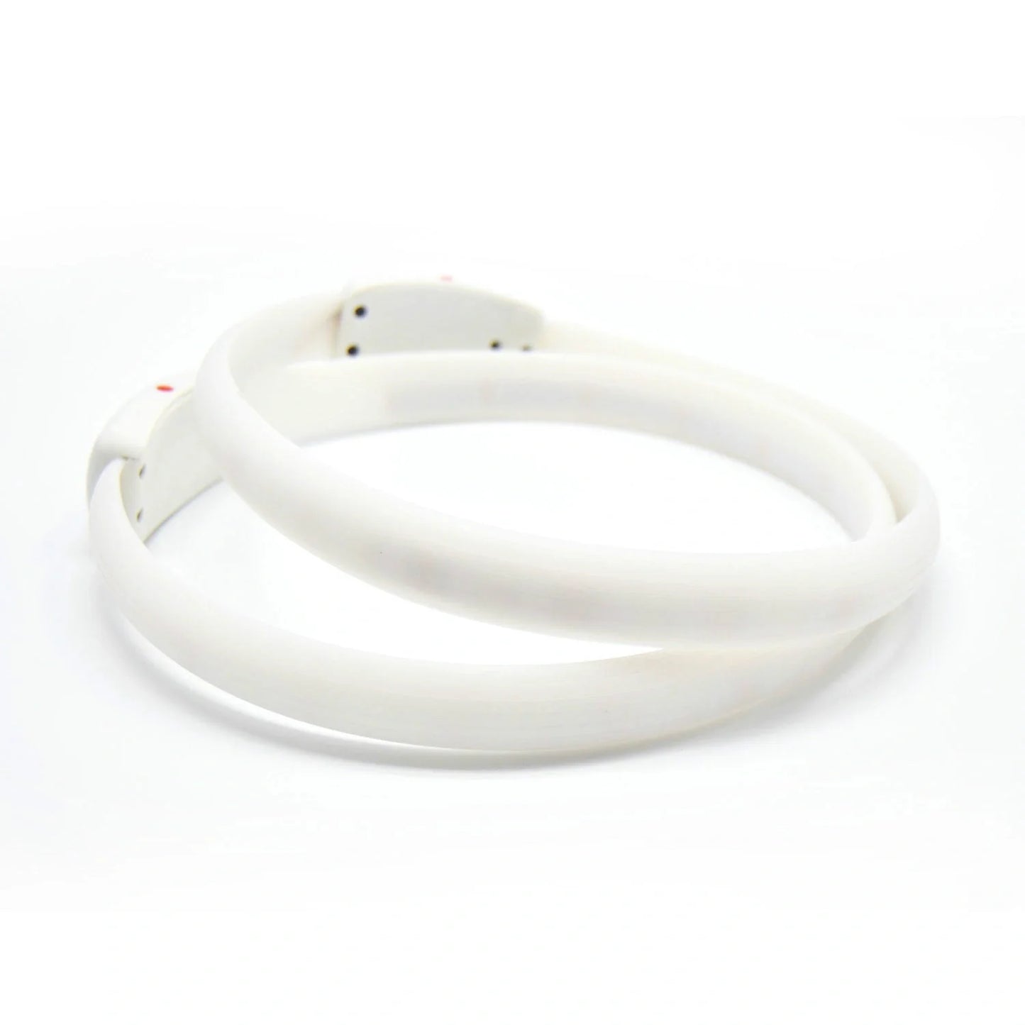 USB rechargeable flash collar for dogs with adjustable silicone necklace in white