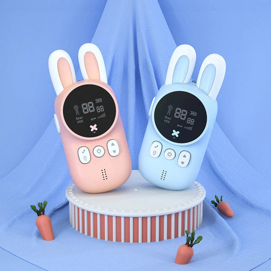 Kids' bunny design walkie talkies in bright colours for safe, fun communication