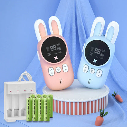 Kids' bunny design walkie talkies in bright colours for safe, fun communication