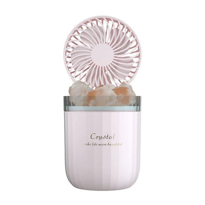 Soothing Aromatherapy Humidifier with Crystal Porous Structure, Ambient Light, and Adjustable Airflow for Refreshing Fragrance and Cooling Comfort