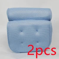 Luxury therapeutic bath pillow with 3D mesh, orthopaedic support, and powerful suction cups for ultimate relaxation and comfort