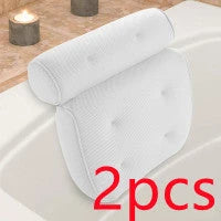 Luxury therapeutic bath pillow with 3D mesh, orthopaedic support, and powerful suction cups for ultimate relaxation and comfort