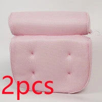 Luxury therapeutic bath pillow with 3D mesh, orthopaedic support, and powerful suction cups for ultimate relaxation and comfort
