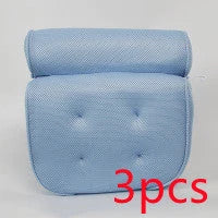 Luxury therapeutic bath pillow with 3D mesh, orthopaedic support, and powerful suction cups for ultimate relaxation and comfort