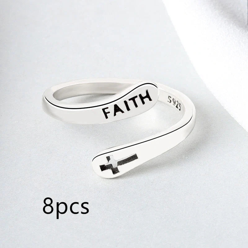 Women's Copper Faith Ring with Thai silver finish, elegant and durable design