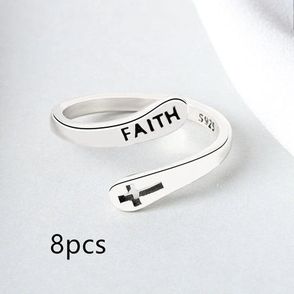 Women's Copper Faith Ring with Thai silver finish, elegant and durable design