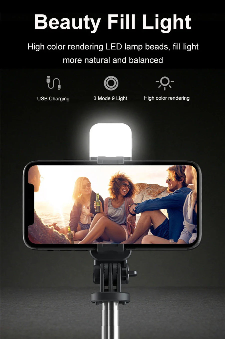 Premium 3-in-1 Bluetooth Selfie Stick and Tripod with Foldable Design and Universal Compatibility for UK Customers