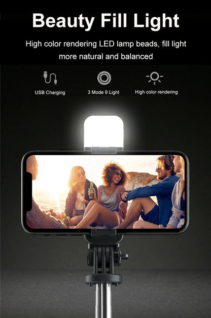 Premium 3-in-1 Bluetooth Selfie Stick and Tripod with Foldable Design and Universal Compatibility for UK Customers