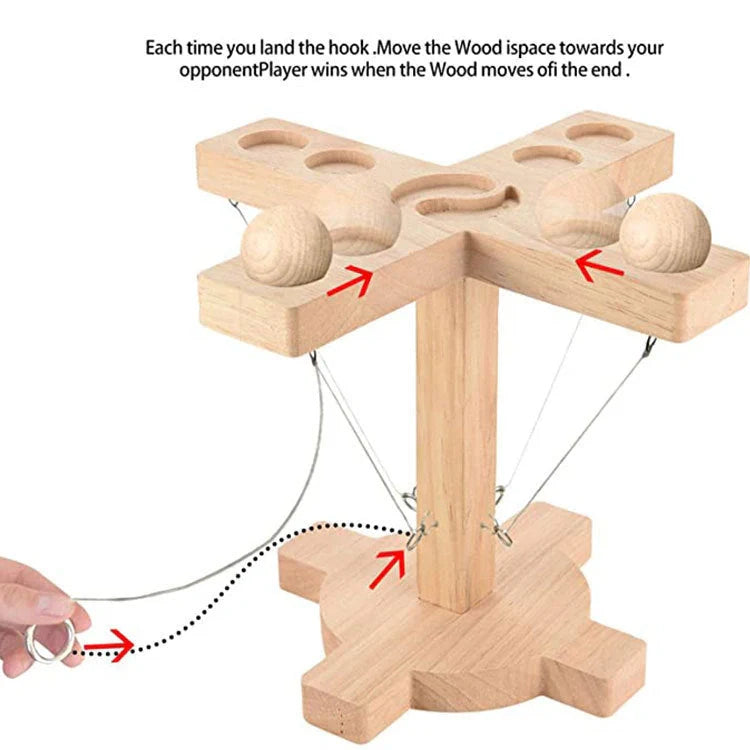Hand-crafted Loop Throwing Game DIY Kit with wood and iron construction for indoor and outdoor fun
