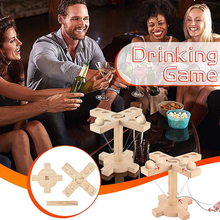 Hand-crafted Loop Throwing Game DIY Kit with wood and iron construction for indoor and outdoor fun