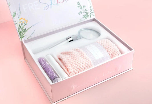 Premium Bathroom Shower Starter Kit with stainless steel shower head and cotton towel