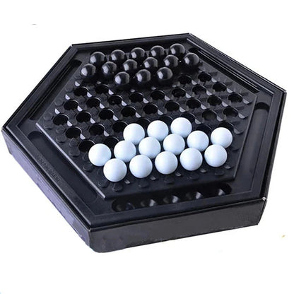 Abalone strategy game with marble board and pieces for family and kids to play