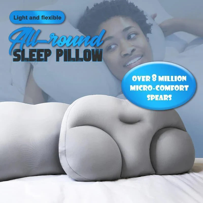 Ergonomic butterfly-shaped memory foam pillow with soft, breathable fabric cover for comfortable side-sleeping