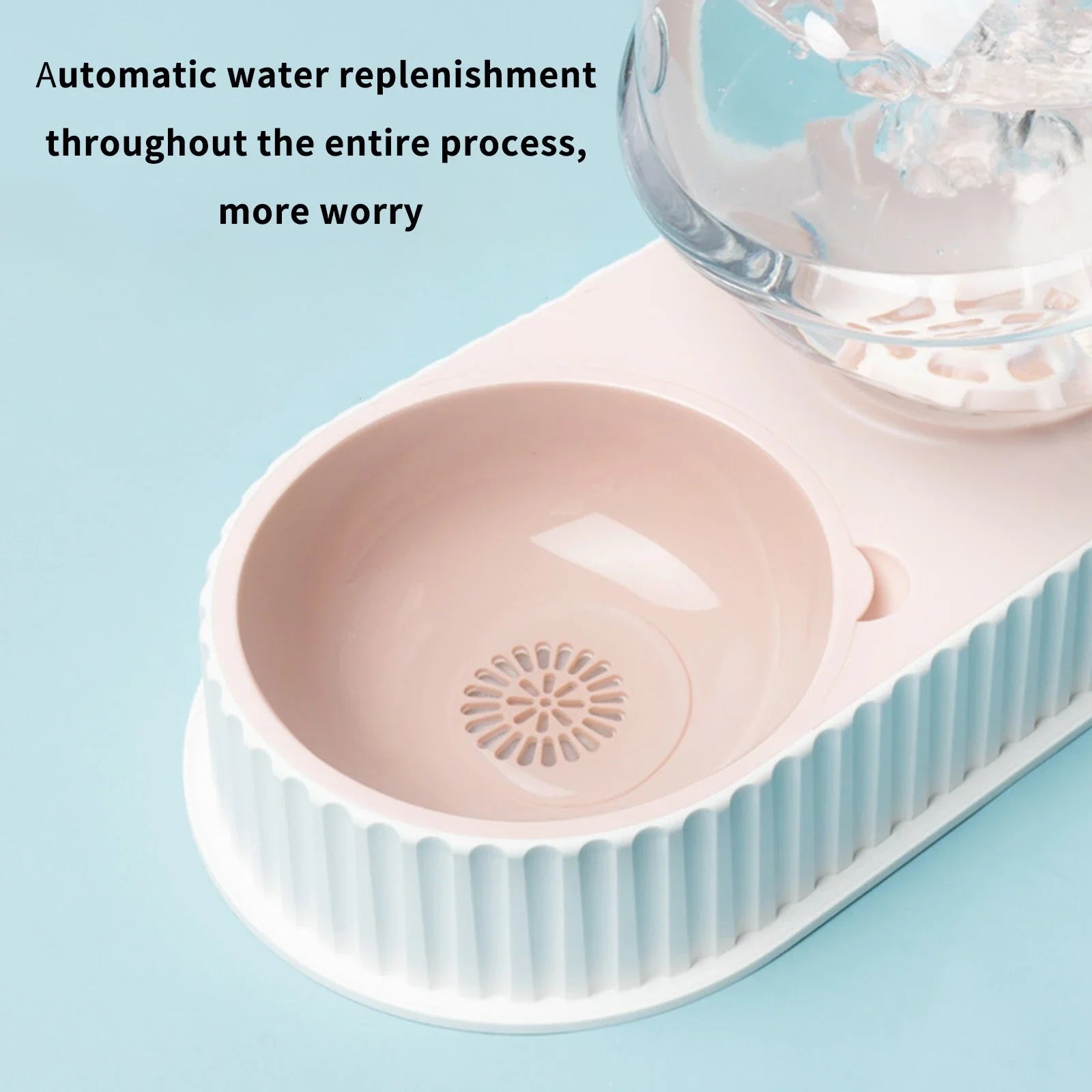 Premium automatic pet water dispenser with integrated food storage, non-toxic materials, and large 2.8L capacity for hassle-free hydration