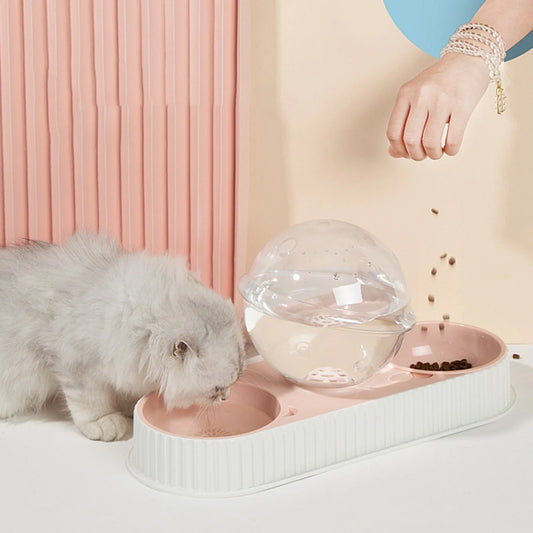 Premium automatic pet water dispenser with integrated food storage, non-toxic materials, and large 2.8L capacity for hassle-free hydration