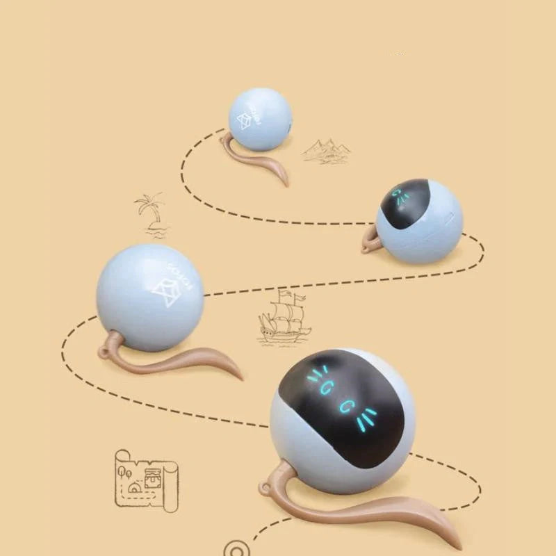 Interactive LED rotating ball for cats with automatic 360° motion and colourful lights