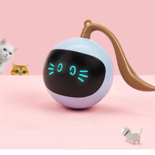 Interactive LED rotating ball for cats with automatic 360° motion and colourful lights