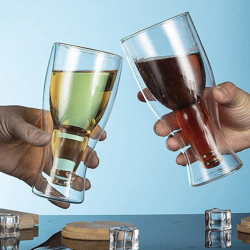 Premium double-walled glass mugs with advanced insulation for chilled beverages