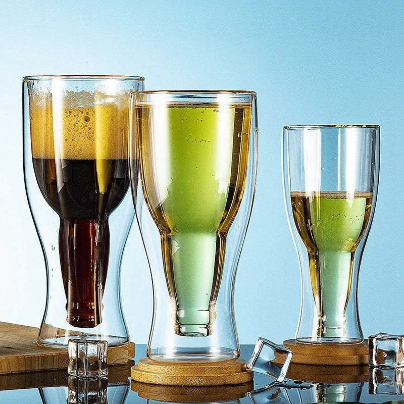 Premium double-walled glass mugs with advanced insulation for chilled beverages