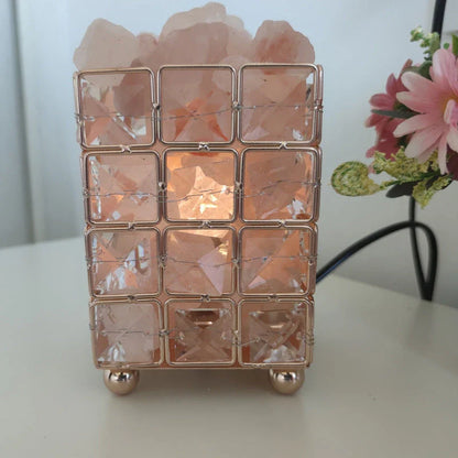Elegant crystal bedside lamp with warm mood lighting, natural air purification, and versatile design