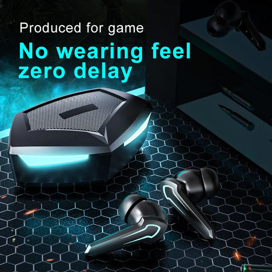 TWS Gaming Headset with zero delay and 360 stereo sound in black and white options