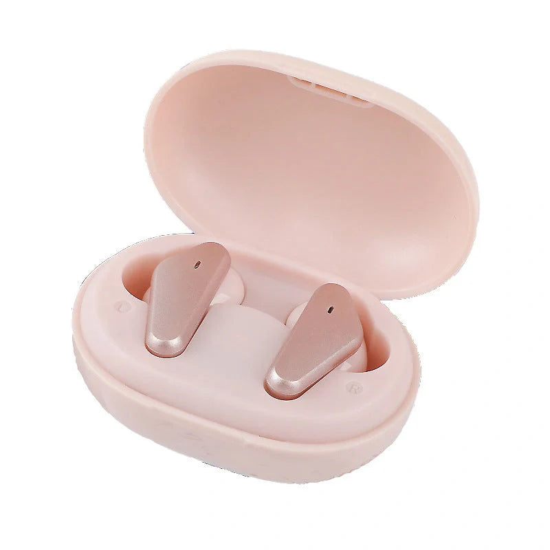 Wireless Touch Earphone in black, pink, and silver with stereo sound and voice control