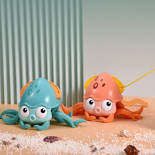 Colorful clockwork octopus bath toys that can swim and crawl in water and on land, providing endless summer fun for children