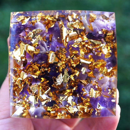 Premium Reiki-Charged Orgonite Pyramid with Healing Crystals for Energy Cleansing, Spiritual Wellness, and EMF Protection