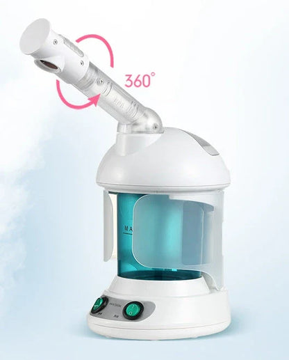 Portable Face Steamer with Rotating Nozzle for Hands-Free, Spa-Quality Facial Treatment