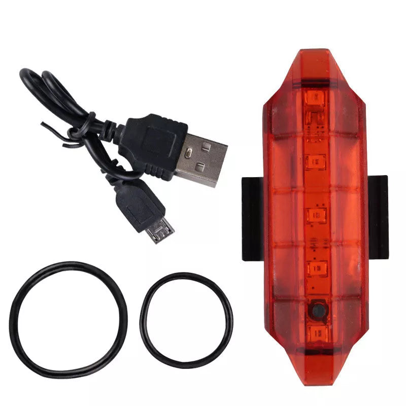 USB rechargeable bicycle front light with high-intensity beam for night riding