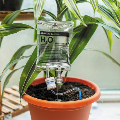 Premium drip-feed plant watering bag in transparent color, designed for indoor gardening and travel