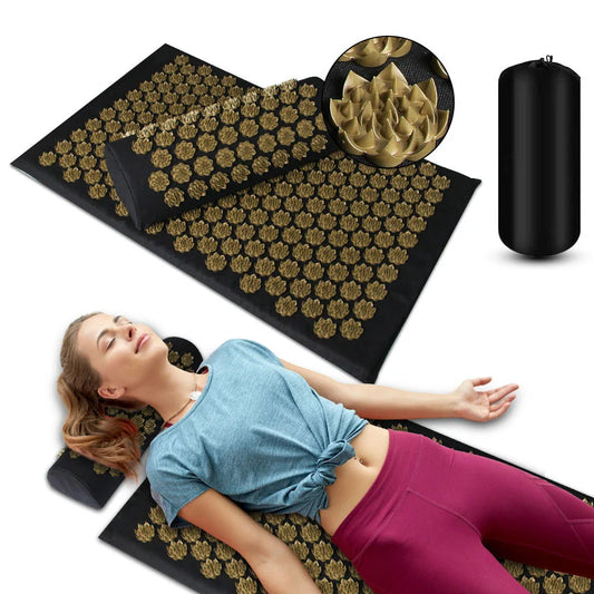 Premium Acupressure Massage Mat with Pillow for Relaxation and Muscle Relief